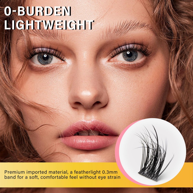 VYRILA Lash Clusters 8-16mm, False Eyelashes 144pcs, Cluster Eyelash Extensions