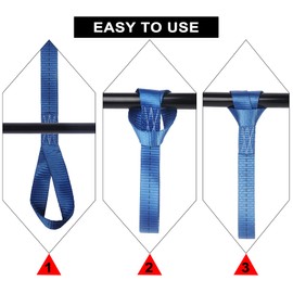 JAKAGO 8 PCS Soft Loop Tie Down Straps,Heavy Duty Webbed Nylon Lashing Loops Straps,Load Capacity 1500 LBS,Great for Car Motorbike Camping Climbing Hang Attachments (30cm/12in,Blue)