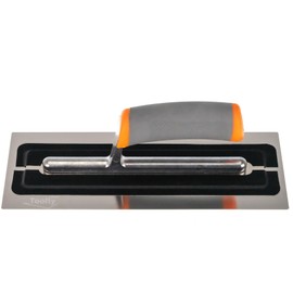 Toolty Ultra Flexible Plaster Finishing Trowel - Stainless Steel Concrete Finishing Hand Tool - with Soft Grip Handle - 11 inch - TLTY-8046