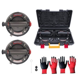 KVNTOOLS 2 Pack 880 lbs Load 8" Double Thickness Glass Suction Cups to Lift Large Glass, Tile Suction Cup,Heavy Duty Suction Cup,Glass Lifting Suction Cups Glass Suction Cups,(no Pressure Gauge)