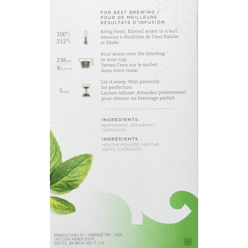 TAZO Refresh Tea Bag, 20 CT