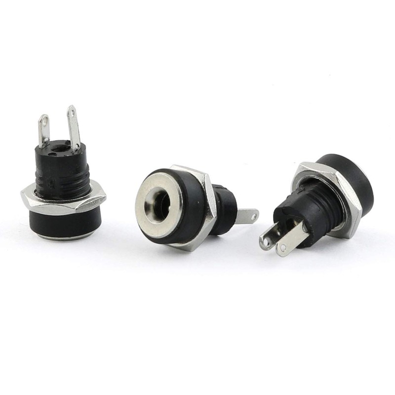 RLECS 12pcs 2 Pin DC Power Female Jack Socket Panel