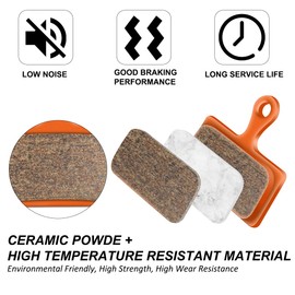 HNOOM 2 Pairs of Bicycle Brake Pads Ceramic High Performance Brake Pads Bicycle Disc Brake Pads for Shimano G01S G02S G03S Deore XT XTR SLX DBP-G02A (Orange)