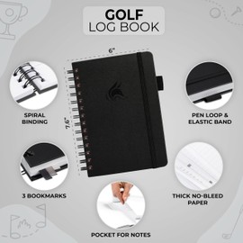 Clever Fox Golf Log Book – Small Training & Scorecard Journal – Pocket Notebook – Golf Practice Accessories & Gifts Ideas for Men (Black)