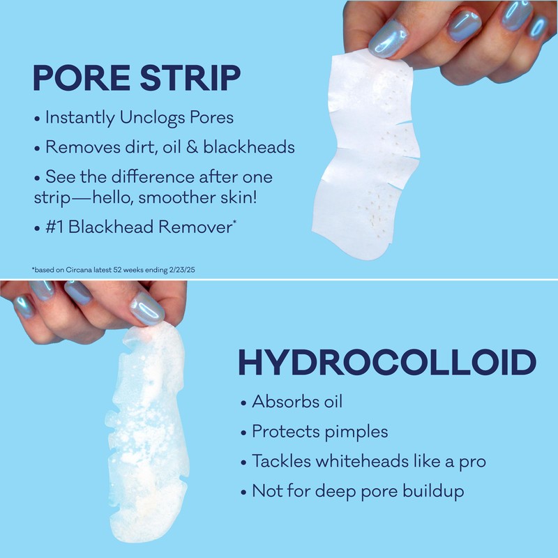 Bioré Nose+Face Blackhead Remover Strips, Deep Cleansing Strips for Nose,