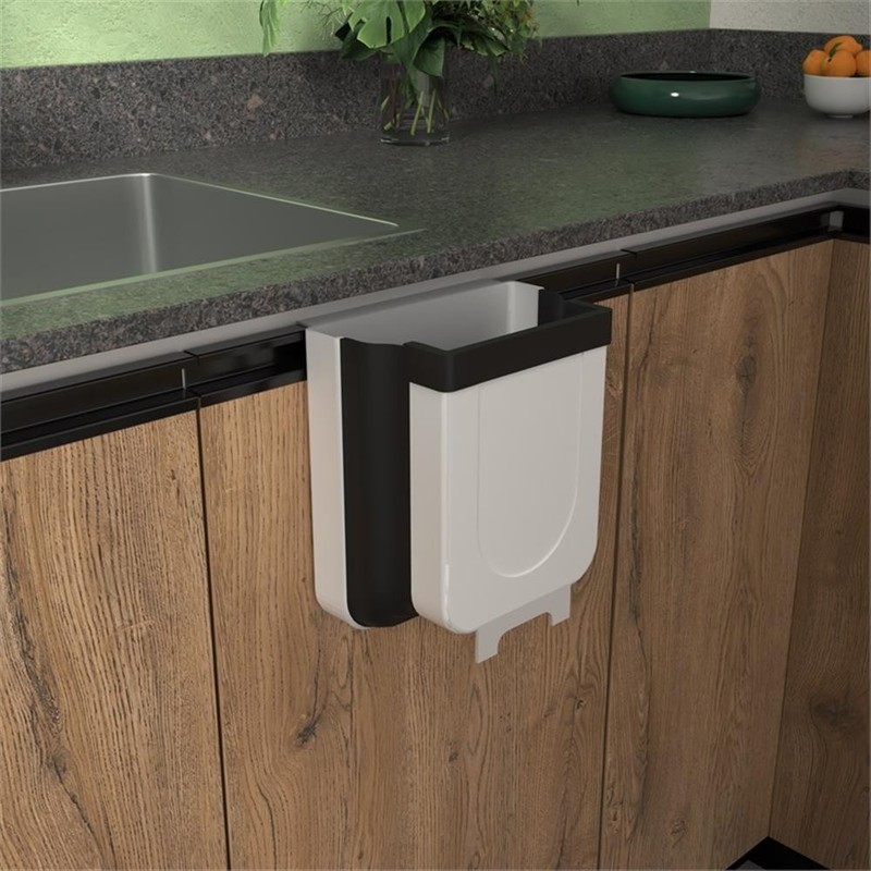 TUHOME White Plastic Mini Trash Can For Kitchen Garbage Bin