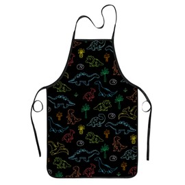 MCPESAS Funny Dinosaur Aprons for Cooking, Dinosaur Kitchen Apron, Cute Gifts for Kitchen BBQ Grilling Gardening, Apron for Women, Men and Dino Lovers