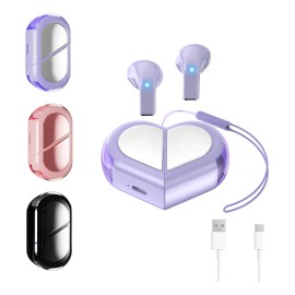 Audfonos Bmani K520 Porttil Auriculares Gamer Inalmbricos Bluetooth 5.3 In-ear Con Cordn de Colgante Forma De Corazn Dos Formas,Manos Libres,Color... 
