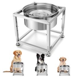 3 L Elevated Dog Water Bowl - Stainless Steel Slow Dog Bowl with 3 Height Adjustable(7.7'', 8.9'', 10'') Stand, No Spill for Large Medium Dogs Prevent Choking Relief Joint Pressure