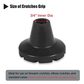 Forearm Eblow Crutches Tips for 3/4 inch Cane Replacement, Non-Slip, Rubber, 2 Pcs