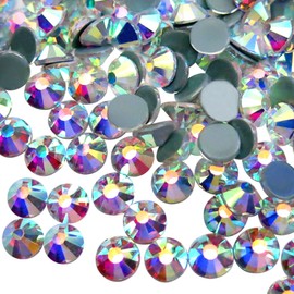 Jollin Hot Fix Crystal Flatback Rhinestones Round Diamond Glass Gems 4.8mm(20ss, 1440pcs, Crystal AB)