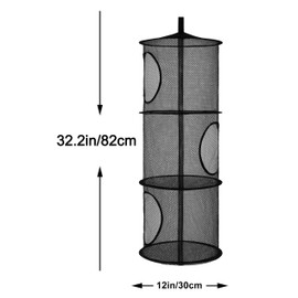 coastal rose 2Pcs Stuffed Animal Storage Foldable Stuffed Animal Net or Hammock Organizer, 3 Compartments Hanging Mesh Toy Storage Hammock for Kid Room Toys, Gloves, Hats, Socks(Black)