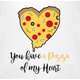 Shirtracer - Baby bodysuit boy girl - Valentine's Day partner baby - You Have a Pizza of My Heart black, 2 White