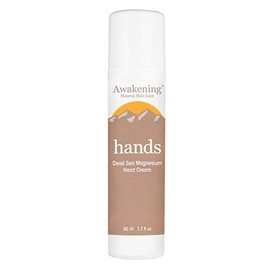 Awakening HANDS, Magnesium-rich, Travel Size Hand Therapy Cream. Helps to heal dry, cracked fingers, nails & cuticles, Vegan skincare [50ml/1.75oz]