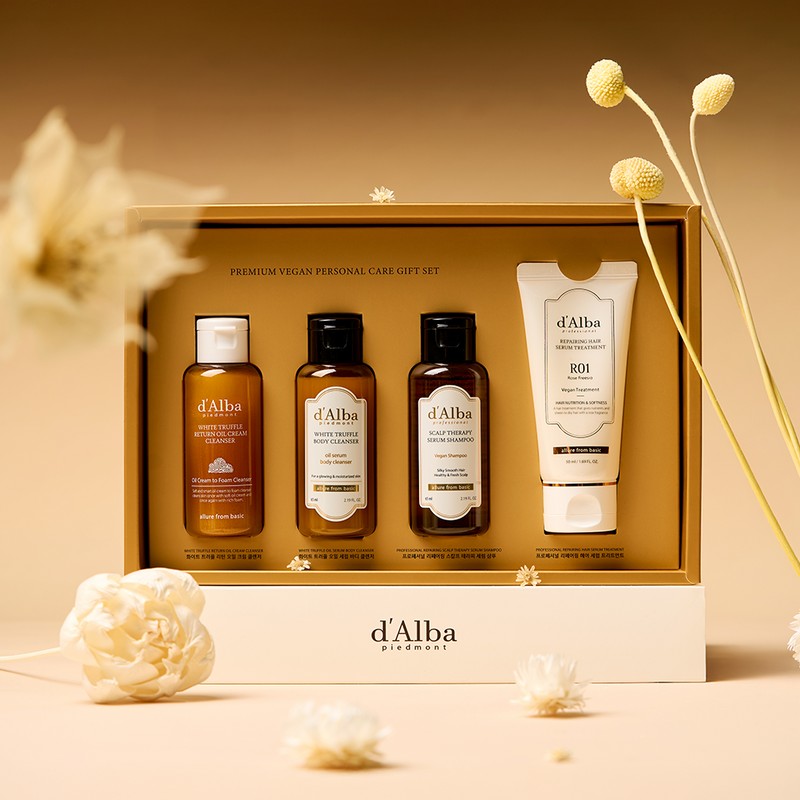 Dalva D'Alba personal care 4-piece gift set (serum cleanser 65ml