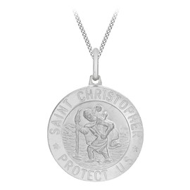 Tuscany Silver St. Christopher Pendant on Curb Chain of 51 cm/20-inch