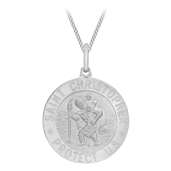 Tuscany Silver St. Christopher Pendant on Curb Chain of 51