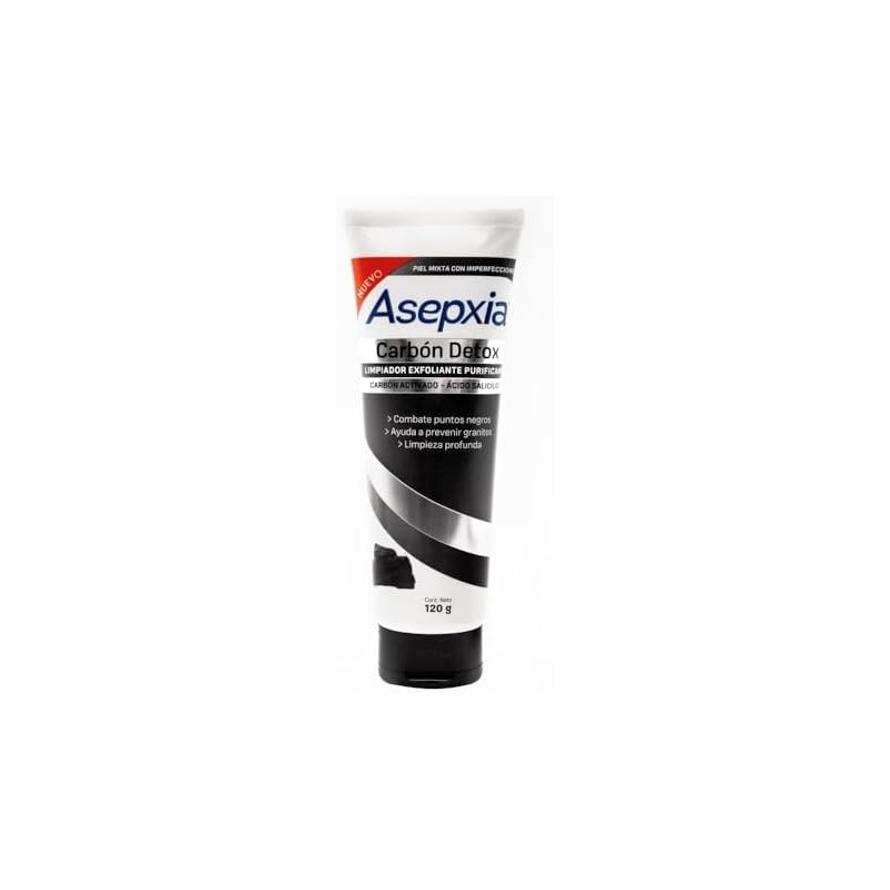ASEPXIA Carbón Detox Mascarilla Purificante, Remueve puntos negros y exceso