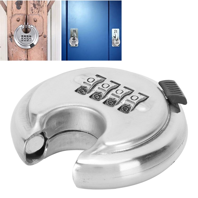 4 Digit Combination Disc Padlock with Hardened Steel Shackle Lock