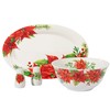 Gibson Home Decorated Porcelain 4-Piece Serving & Accessories Set, Magic