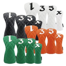 Golf Headcover Driver 440cc 460cc Cover Wood Cover Utility UT Cover Waterproof Diamond Number (Black, #1)