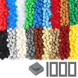 Feleph Basic 1000 Pieces Plate 1x1 Bricks Creative Pixel Mosaic Art 18 Colors Parts Building Play Blocks Set Toy Classic Accessories Compatible with 3024 Major Base Plates Brands (Multi-Color) …