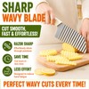JAYVAR Stainless Steel Crinkle Cutter,Large French Fry Cutter for Potatoes