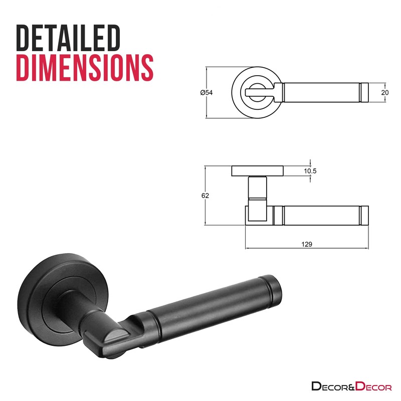 Decoranddecor Enigma Round Door Handles – Aluminium Matt Black Internal
