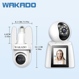 WAKADO 2K Video Call Security Camera Indoor, Nanny Monitor Pet Camera,Two-Way Video,One-Touch Phone Call,Security camerasEasy & Quick Install - Color: Combination Pack 60