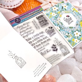 Alinacutle Get Well Soon - Sellos de silicona para manualidades de papel, álbumes de recortes y tarjetas hechas a mano