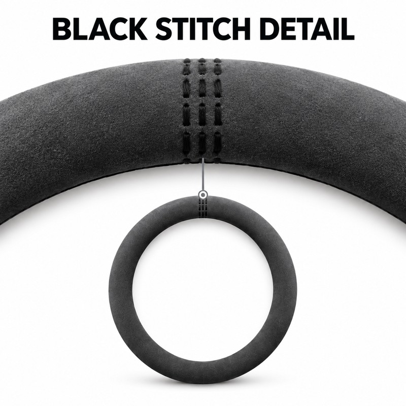 Suede Leather Steering Wheel Cover for Cars – Breathable Non-Slip