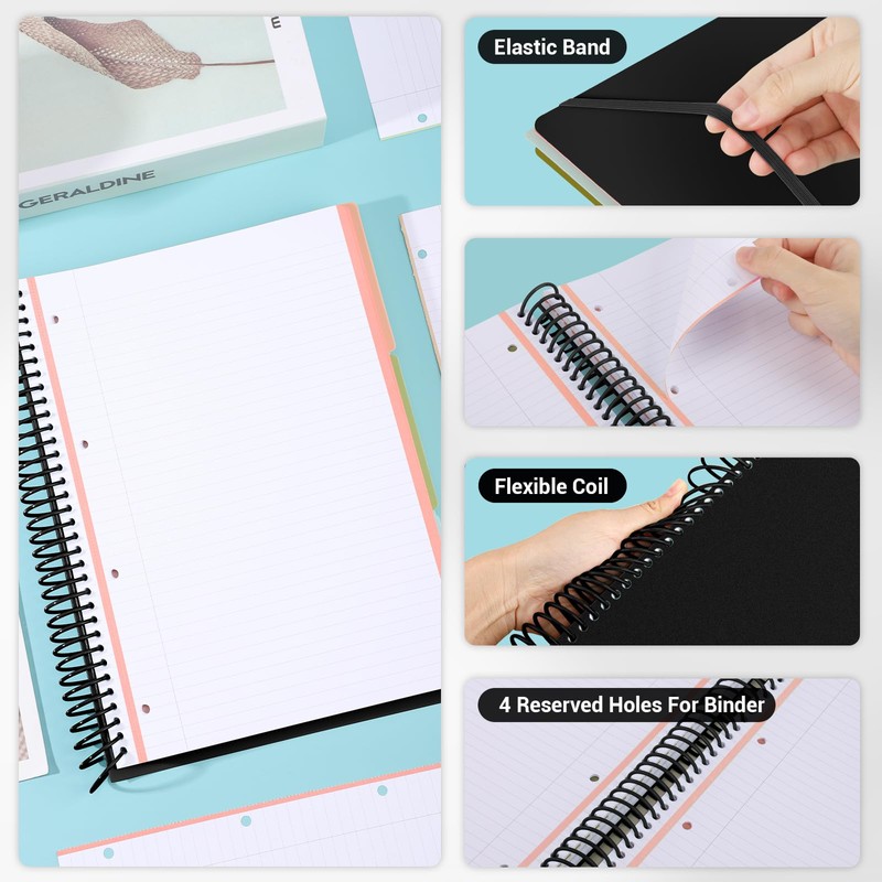 Yarotm Notebook Lined A4 - Spiral Binding Notepad 23.5 x