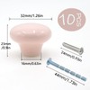 Joyangy 10Pack Ceramic Cabinet Knobs, 1.26Inch/32mm Pink Round Drawer Dresser