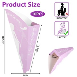 OFFCUP Female Urinal, 10Pcs Disposable Urinal for Women, Portable Urinal Standing up, Waterproof Paper Standing Pee Funnel for Pregnant Wounded Travel Camping Outdoor Activitie