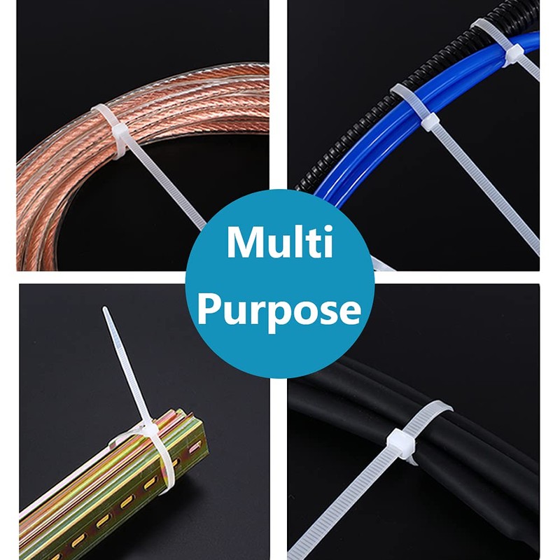 Oksdown 100 Pack White Plastic Cable Ties 100mm×2.5mm Small Nylon