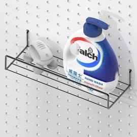 MENEONE Pegboard Shelves, Peg Board Hooks, for Organizing Various Tools, 4 Packs, Black