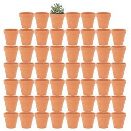 Yishang 2 inch small Terracotta Pots with Drainage Holes,Mini Clay Ceramic Pottery Planter,Cactus Flower Nursery Terra Cotta Pots,for Indoor/Outdoor Succulent Plants,Crafts,Wedding Favor-54 Pack