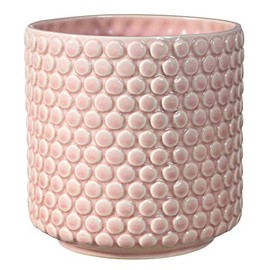 Bloomingville Stoneware Flower Pot with Polka Dots, Planter, 6", Rose
