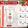 Zhehao 100 Set 12 oz Christmas Plastic Cups with Lids