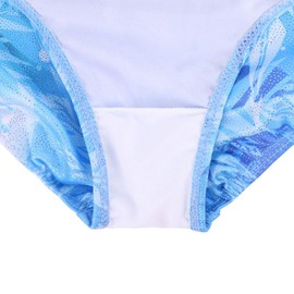 TFJH E - Maillot de gimnasia de una pieza para niñas con coletero, H_copo de nieve, 10-11 años