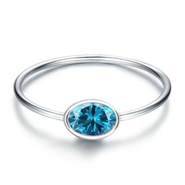 925 Sterling Silver Mother & Child Birthstone Stackable Ring Set