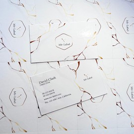 Mr-Label 240gsm Heavyweight Printable Business Cards 3.5" x 2", Photo Grade Color Printing, Micro-Perforated A4 Glossy White Double-Sided Inkjet Paper Cardstock (25 Sheets Total 250 Cards)