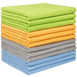 AIDEA Microfiber Cleaning Cloth for Car, 12in.x16in Car Microfiber Towels, Soft & Absorbent Cleaning Cloth, Premium Wash Cloth for House, Kitchen, Car, 12PK