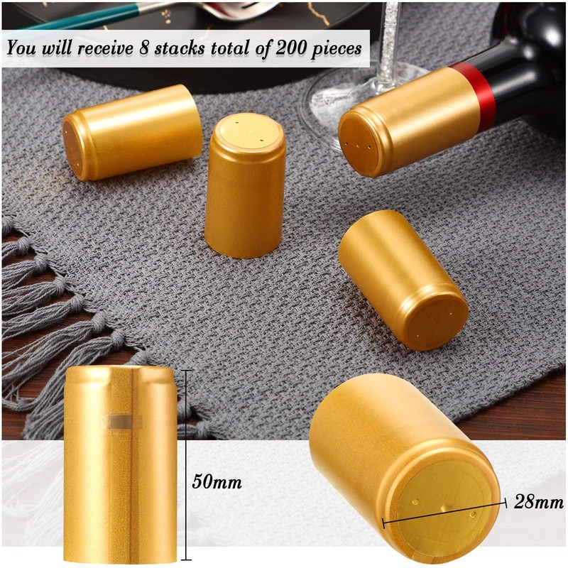 Zonon 200 Pieces PVC Heat Shrink Capsules Hot Sauce Bottles