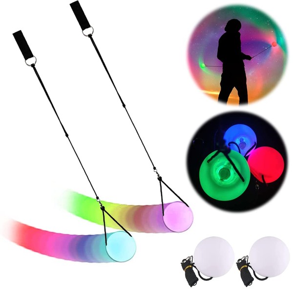 Anyingkai LED Poi Balls, LED Glow Poi Balls, 2 Pieces