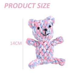 MEMOFYND 1 Piece Hand Knitted Bear Teething Toy for Puppies, A Good Helper to Kill Your Dog's Boring Time, Knotted Toy, Suitable for Small Dogs