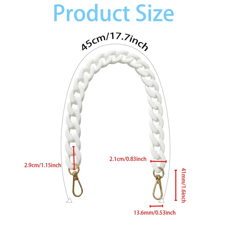 ZCLGOOD 17.7 Inch Acrylic Purse Chain Strap Decorative Replacement, Plastic