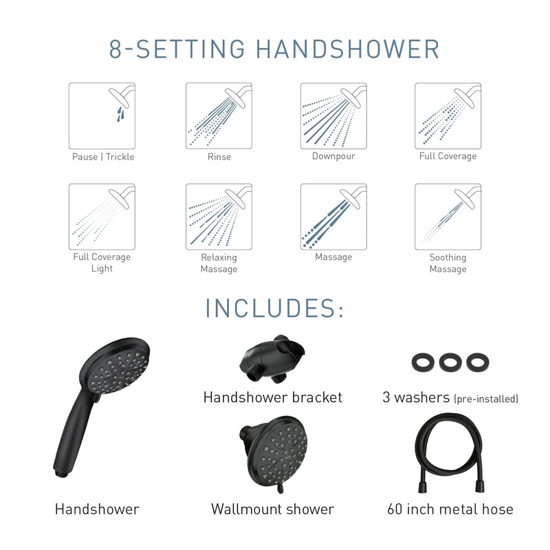 Moen Attune Dual Shower Head with Handheld Sprayer Combo, 6