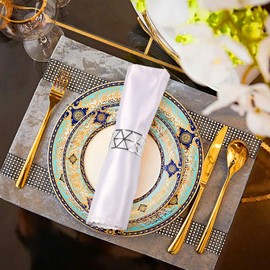 Napkin Rings, Pack of 10 Napkin Rings Silver/Gold, Table Decoration Christmas, Napkin Rings Christmas, Hollow Out Metal, Napkin Ring for Wedding Party Christmas Table Decoration