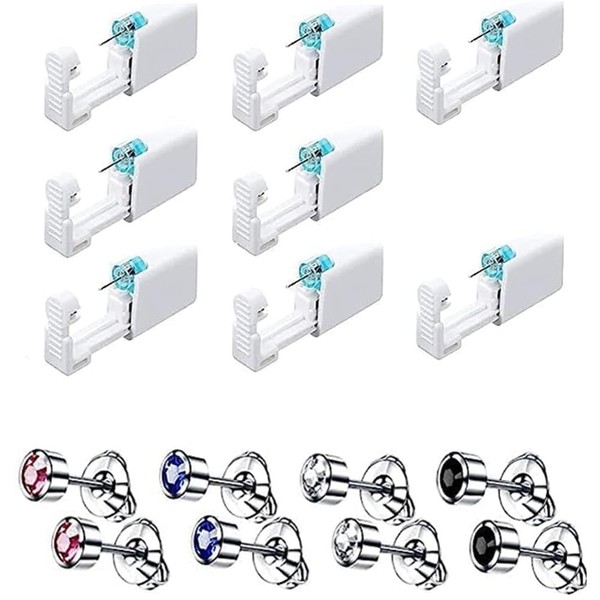 8 Pcs Self Ear Piercing Piercing Kit Ear Piercing Needles,Self